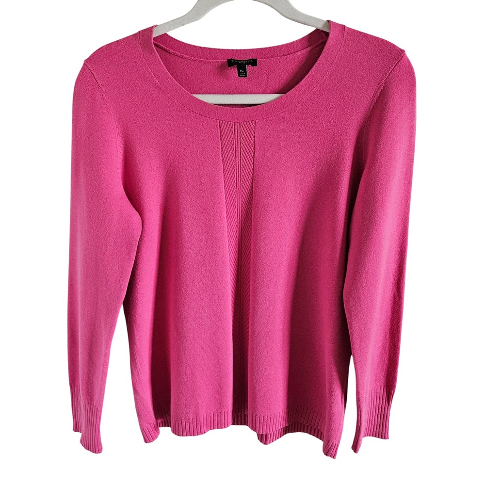 Talbots Petite Pink Scoop Neck Long Sleeve Cotton Blend Sweater MP